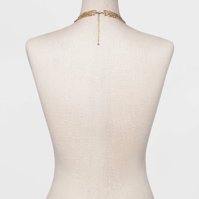 16" Layered Curb Chain Necklace - A New Day™ Gold 2 16" Layered Curb Chain Necklace - A New Day™ Gold - Image 2