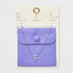Silver Plated Cubic Zirconia Initial Pendant Necklace - A New Day™ Silver -A New Day Outlet Store GUEST 0dec446d d4a4 4489 961c 9f7ea7a2c16e