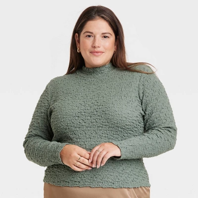 Women's Long Sleeve Slim Fit Mock Turtleneck T-Shirt - A New Day™ 8 Women's Long Sleeve Slim Fit Mock Turtleneck T-Shirt - A New Day™ - Image 8