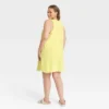 Women's Terry Mini Tank Shift Dress - A New Day™ Yellow 4X
