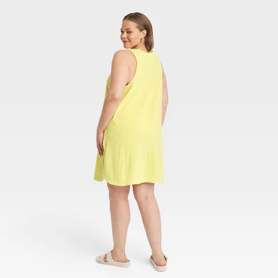 Women's Terry Mini Tank Shift Dress - A New Day™ Yellow 4X 1 Women's Terry Mini Tank Shift Dress - A New Day™ Yellow 4X