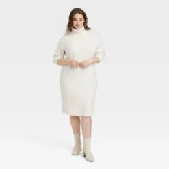 Women's Turtleneck Long Sleeve Cozy Sweater Dress - A New Day™ -A New Day Outlet Store GUEST 1542ddc5 cb08 470c 908d d68d2fc9faf4