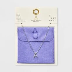 Silver Plated Cubic Zirconia Initial Pendant Necklace - A New Day™ Silver -A New Day Outlet Store GUEST 1544e0f6 a001 4559 9e35 353a80191154