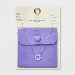 Silver Plated Cubic Zirconia Initial Pendant Necklace - A New Day™ Silver -A New Day Outlet Store GUEST 1565668e aa1e 4a83 9cbf 5aaa13102756