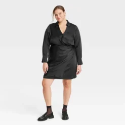 Women's Long Sleeve Satin Shirtdress - A New Day™ -A New Day Outlet Store GUEST 18f10df7 6b52 43de 9be7 de226a9f2787