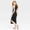 Women's Rib Knit Side Ruched Bodycon Dress - A New Day™