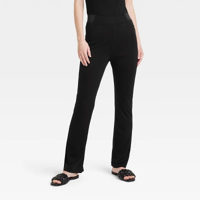 Women's High Waisted Ponte Flare Leggings With Pockets - A New Day™ Black 3 Women's High Waisted Ponte Flare Leggings With Pockets - A New Day™ Black - Image 3