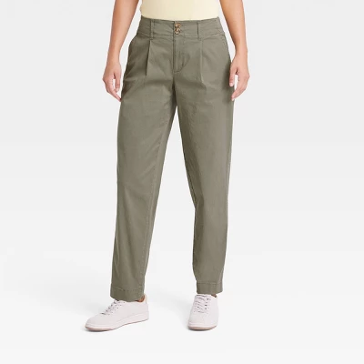 Women's High-Rise Pleat Front Tapered Chino Pants - A New Day™ 4 Women's High-Rise Pleat Front Tapered Chino Pants - A New Day™ - Image 4
