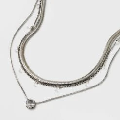 Stone Station And Pendant Multi-Strand Necklace Set 3pc - A New Day™ -A New Day Outlet Store GUEST 2534d68b 426b 4b25 9f3b 9daddb3e2d4c