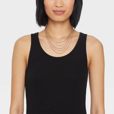 Ball Chain Multi-Strand Necklace - A New Day™ Gold 1 Ball Chain Multi-Strand Necklace - A New Day™ Gold