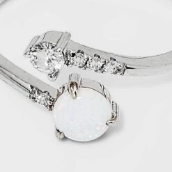 Sterling Silver Opal Band Ring - A New Day™ Silver