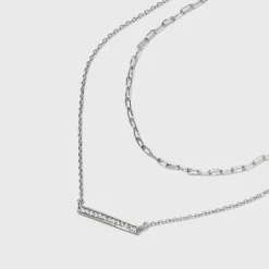 Sterling Silver Cubic Zirconia Multi-Strand Necklace - A New Day™ Silver -A New Day Outlet Store GUEST 33fd85f1 c28a 455d 9345 1d4c2e4ed459