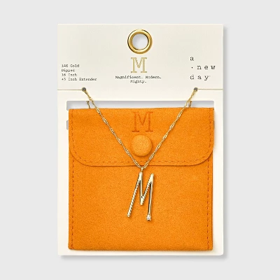 Gold Dipped Scattered Cubic Zirconia Initial Pendant Necklace - A New Day™ Gold 16 Gold Dipped Scattered Cubic Zirconia Initial Pendant Necklace - A New Day™ Gold - Image 16