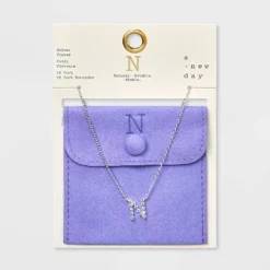 Silver Plated Cubic Zirconia Initial Pendant Necklace - A New Day™ Silver -A New Day Outlet Store GUEST 3e9612a2 1489 4b5f bd32 6d0c5eca5541