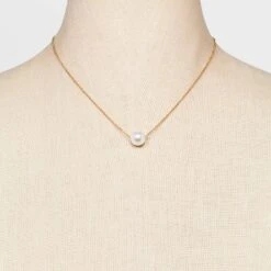Pearl Pendant Necklace - A New Day™ Gold