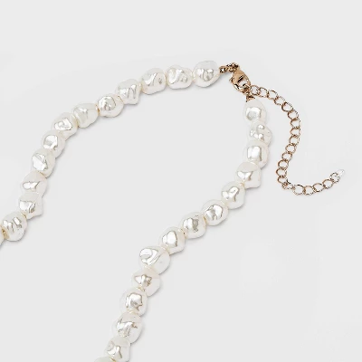 Beaded Pearl Necklace - A New Day™ White 3 Beaded Pearl Necklace - A New Day™ White - Image 3