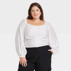Women's Long Balloon Sleeve Slim Fit Ruched Front Top - A New Day™ 9 Women's Long Balloon Sleeve Slim Fit Ruched Front Top - A New Day™ -A New Day Outlet Store GUEST 531d9799 9625 4d2d a747 8b68d3fac3e4