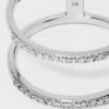 Sterling Silver Pave Cubic Zirconia Double Row Band Ring - A New Day™ Silver