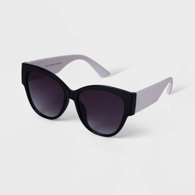 Women's Two-Tone Cateye Sunglasses - A New Day™ Black 1 Women's Two-Tone Cateye Sunglasses - A New Day™ Black
