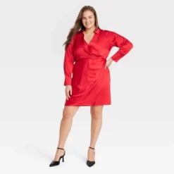 Women's Long Sleeve Satin Shirtdress - A New Day™ -A New Day Outlet Store GUEST 6656b27e e374 4471 ab12 28d63791efd0
