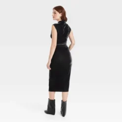 Women's Velour Side Ruched Drapery Bodycon Dress - A New Day™