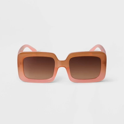 Women's Oversized Plastic Retro Rectangle Sunglasses - A New Day™ 2 Women's Oversized Plastic Retro Rectangle Sunglasses - A New Day™ - Image 2