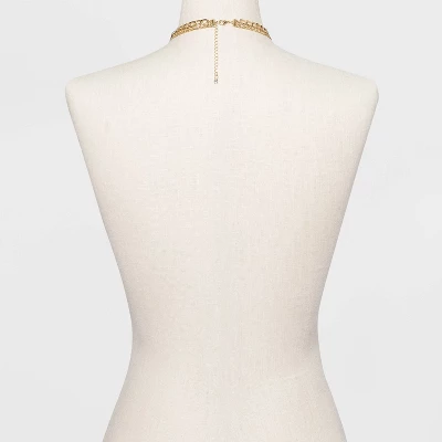 3 Row Chunky Chain Necklace - A New Day™ Gold 2 3 Row Chunky Chain Necklace - A New Day™ Gold - Image 2