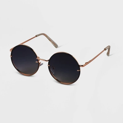 Women's Oversized Metal Round Sunglasses - A New Day™ Gold 1 Women's Oversized Metal Round Sunglasses - A New Day™ Gold
