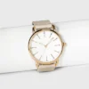 Women's Strap Watch With Changeable Straps - A New Day™ Beige/Navy/Gray