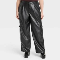 Women's High-Rise Straight Faux Leather Cargo Pants - A New Day™ Black 7 Women's High-Rise Straight Faux Leather Cargo Pants - A New Day™ Black -A New Day Outlet Store GUEST 6d11f9b6 2377 4cc1 9a62 8768c917cc4d