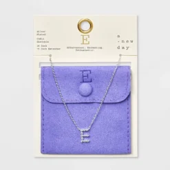 Silver Plated Cubic Zirconia Initial Pendant Necklace - A New Day™ Silver -A New Day Outlet Store GUEST 72d1dbe8 35e3 45da 9551 832644731113