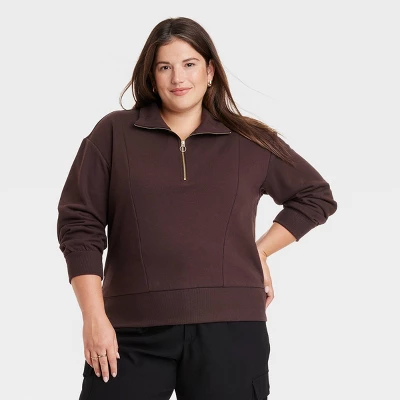 Women's Quarter Zip Sweatshirt - A New Day™ 4 Women's Quarter Zip Sweatshirt - A New Day™ - Image 4