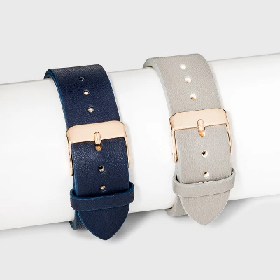 Women's Strap Watch With Changeable Straps - A New Day™ Beige/Navy/Gray 2 Women's Strap Watch With Changeable Straps - A New Day™ Beige/Navy/Gray - Image 2