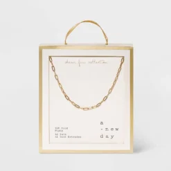 14K Gold Plated 16" Paperlink Chain Necklace - A New Day™ -A New Day Outlet Store GUEST 8636f48e 90e7 4663 bb88 bc7b3bcb2291
