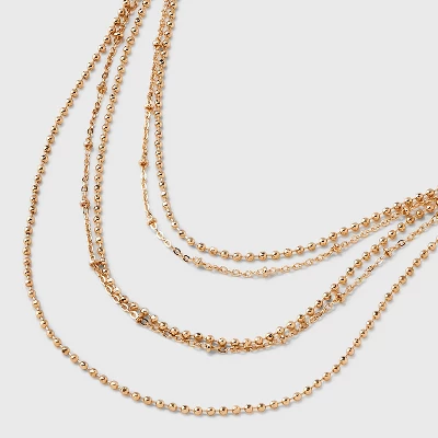 Ball Chain Multi-Strand Necklace - A New Day™ Gold 3 Ball Chain Multi-Strand Necklace - A New Day™ Gold - Image 3