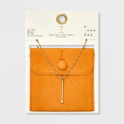 Gold Dipped Scattered Cubic Zirconia Initial Pendant Necklace - A New Day™ Gold 12 Gold Dipped Scattered Cubic Zirconia Initial Pendant Necklace - A New Day™ Gold - Image 12