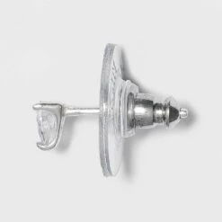 Sterling Silver With Cubic Zirconia Star, Moon, Tear Drop And Endless Hoop Stud Earring Set 5pc - A New Day™ Silver