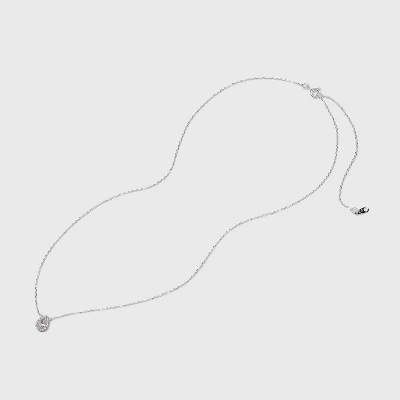 Sterling Silver Teardrop Cubic Zirconia Halo Station Necklace - A New Day™ Silver 2 Sterling Silver Teardrop Cubic Zirconia Halo Station Necklace - A New Day™ Silver - Image 2