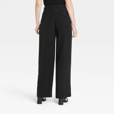 Women's High-Rise Relaxed Fit Full Length Baggy Wide Leg Trousers - A New Day™ 1 Women's High-Rise Relaxed Fit Full Length Baggy Wide Leg Trousers - A New Day™