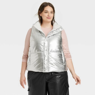 Women's Fur Lined Puffer Vest - A New Day™ 5 Women's Fur Lined Puffer Vest - A New Day™ - Image 5