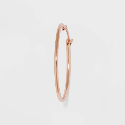 Two-Tone Sterling Silver Hoop Fine Jewelry Earring Set 2pc - A New Day™ Silver/Rose Gold 1 Two-Tone Sterling Silver Hoop Fine Jewelry Earring Set 2pc - A New Day™ Silver/Rose Gold