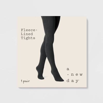Women's Flat Knit Fleece Lined Tights - A New Day™ 1 Women's Flat Knit Fleece Lined Tights - A New Day™