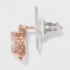 Rose Gold Over Sterling Silver Halo Cubic Zirconia Stud Fine Jewelry Earrings - A New Day™ Rose Gold/Clear