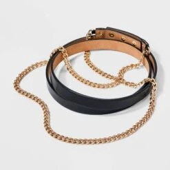 Women's Gold Chain Waist Belt - A New Day™ Black -A New Day Outlet Store GUEST b3f3d4d4 0c79 4d4c 8165 d9e783d62728