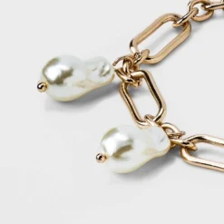Chain Pearl Drop Chain Bracelet - A New Day™ Gold -A New Day Outlet Store GUEST b6072839 44d2 4f00 8da8 5c96446760ee