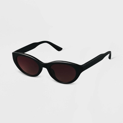 Women's Narrow Plastic Cateye Sunglasses - A New Day™ Black 1 Women's Narrow Plastic Cateye Sunglasses - A New Day™ Black