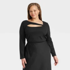 Women's Slim Fit Ribbed Long Sleeve Cut-Out T-Shirt - A New Day™ -A New Day Outlet Store GUEST d1bdc677 d664 45f8 a13a 03f0e368a5a6