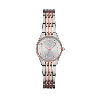 Women's Slim Bracelet Watch - A New Day™ Silver/Rose Pink 1 Women's Slim Bracelet Watch - A New Day™ Silver/Rose Pink