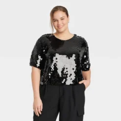 Women's Short Sleeve Paillettes - A New Day™ -A New Day Outlet Store GUEST e88d1e17 46b4 4283 a1ae 0ba56ac770b5