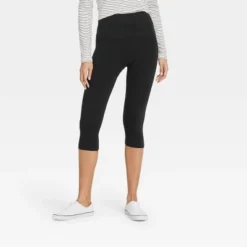 Women's High-Waist Cotton Blend Seamless Capri Leggings - A New Day™ -A New Day Outlet Store GUEST e8f66b6a 177a 43cc 834c af817ccf7c37